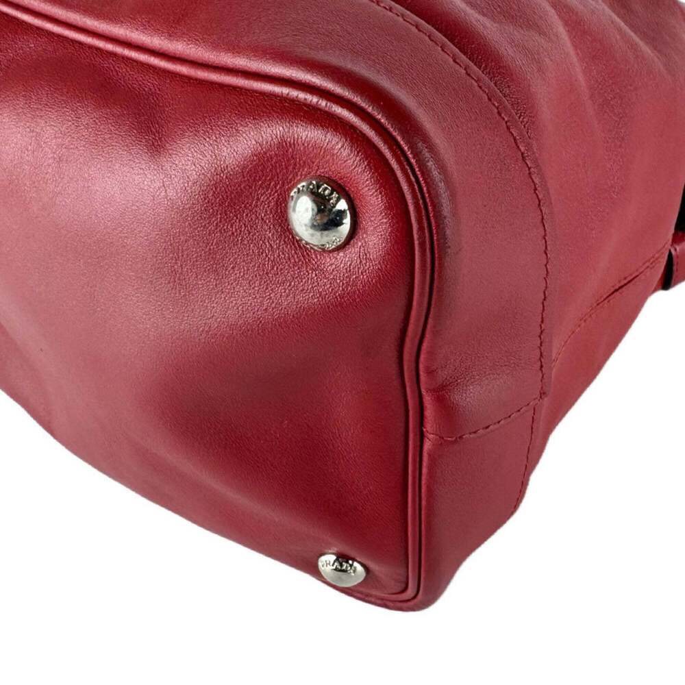 PRADA Red Leather Shoulder Bag - Picture 9 of 14